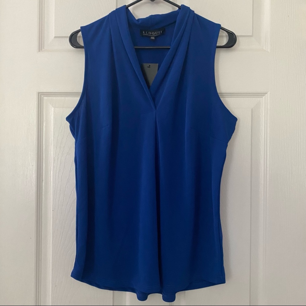 ELOQUII Layering Tank Blouse Top Royal Blue Size 14/16 NWT